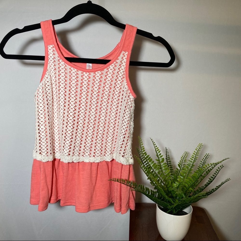 🪴3/$15 girls cute layered tank light orange